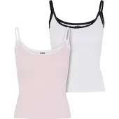 Urban Classics Topp rosa / svart / vit