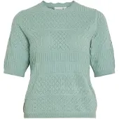 Vila Milos O-neck Pointelle Tröja Med Korta ärmar