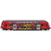 Siku Tåg - Double-Lek-Train - 1:87 - Röd m. Graffiti - - One Size - Tåg