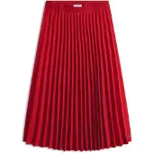 Tommy Hilfiger Tonal Flag Waistband Pleated Midi Skirt