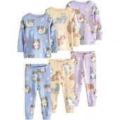 Next Pyjamas 'Snuggle' himmelsblå / brun / gul / ljuslila
