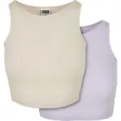 Urban Classics Cropped Rib Ärmlös Topp 2 Enheter