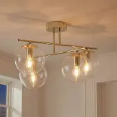 Domiluce Taklampa Zoe , dimbar, Mässing / guld, Vardagsrum / matsal, Metall, Taklampa