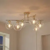 Domiluce Taklampa Zoe , dimbar, Mässing / guld, Vardagsrum / matsal, Metall, Taklampa