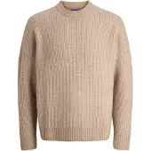 Jack & Jones Tröja York Ollie Stickad Rundhals Beige