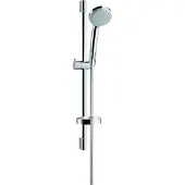 Hansgrohe Croma 100 Vario duschset med 650 mm duschstång, Ø100 mm handdusch med 4 sprayfunktioner och 1,6 meter duschslang