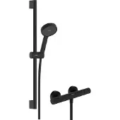 Hansgrohe Activera Select S duschset 95 2jet EcoSmart m/Ecostat Fine & duschstång 65 cm matt svart