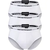 Emporio Armani för män. EM000258_AF14132 Set 3 Vita elastiska trosor i trikå (S), Hemkläder, Bomull