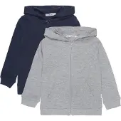 Minymo Cardigan - 2-pack - Gråmelerad/Marinblå - - 4 år (104) - Cardigan
