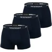 Emporio Armani för män. EM000259_AF14132 Set om 3 marinblå boxershorts (L), Svart, Hemkläder, Syntetisk