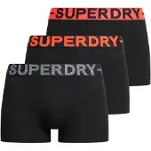 Superdry för män. M3110450B Set 3 Boxers Enfärgade svart (M), Hemkläder, Bomull