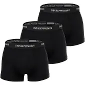 Emporio Armani för män. EM000259_AF14132 Set 3 Boxershorts i elastisk bomullstrikå Essential svart (S), Hemkläder