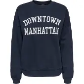 JDY Sweatshirt 'JDYMESA' nattblå / vit