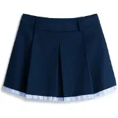 Tommy Hilfiger Tommy Jeans Tonal Logo Appliqué Pleated Mini Skirt