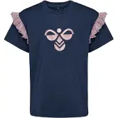 Hummel T-shirt - hmlJR - Glitter - Black Iris - - 4 år (104) - T-shirt
