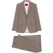 HUGO Two-piece extra-slim-fit suit in wool-blend poplin