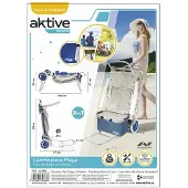 Aktive 62683 Hopfällbar Strandvagn Med Stora Hjul 47x75x104 Cm