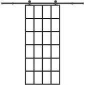 vidaXL Skjutdörr med beslagset ESG glas och aluminium 90x205 cm