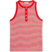 Tommy Hilfiger Gold Tone Button Sleeveless Henley Top