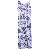 Calvin Klein Printed Chiffon Cowl Neck Maxi Dress