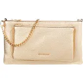 Michael Kors för kvinnor. 32F5GJ6C8M Konvertibel axelremsväska i guldläder (OSFA), Dorado, Casual, Hud