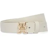Tommy Hilfiger TH Monogram Leather Plaque Buckle Belt