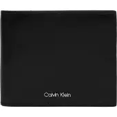 Calvin Klein Plånbok 'Smooth Metal Logo Bifold' svart