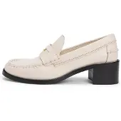 Tommy Hilfiger Leather Block Heel Penny Loafers