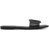 Calvin Klein CK Provence Leather Square Toe Flat Sandals