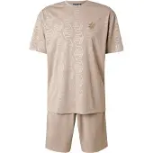 EA7 för män. 7M001304_AF13537 Conjunto Soccer beige (S), Casual, Deportivo, Polyester, Kort ärm