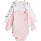 Tommy Hilfiger 3 Pack Print Jersey Long Sleeve Bodysuits
