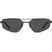HUGO Black-metal sunglasses with cut-out logo
