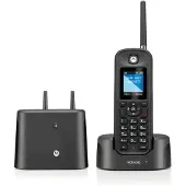 Motorola O201, DECT-telefon, Trådlös telefonlur, Högtalartelefon, 200 poster, Namn och uppringnings-ID, Svart
