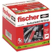 Fischer Group Duo Seal 8x48 Mm S A2 Skruv Och Plugg 25 Enheter