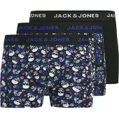 Jack & Jones Boxershorts 'JACFLOWER SKULL' mörkblå / rosa / svart / vit