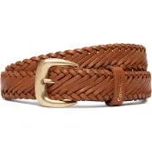 Calvin Klein Braided Leather Chunky Buckle Belt
