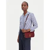 Tommy Hilfiger Logo Flap Leather Crossbody Bag