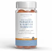 Myvitamins Turmeric & Ginger Gummies - 60GUMMIES, 30servings - Orange (High Strength)