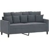 vidaXL Soffa 2-sits mörkgrå 140 cm sammet