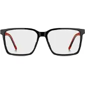 HUGO Matte-black optical frames with patterned temples