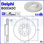 Delphi Bromsskiva BG5343C, 2 Stycke