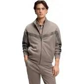 HUGO Relaxed-fit zip-up sweatshirt with chevron tape