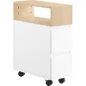 SoBuy Nattduksbord Vitt 2 Lådor FBT155-WN