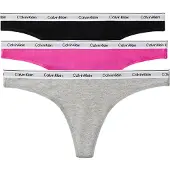Calvin Klein 3 Pack Low Rise Thongs Icon Logo