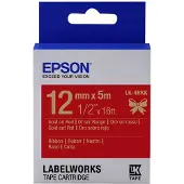 Epson LK-4RKK | guld text - röd tejp | 12mm (original)
