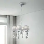 Mantra-Iluminacion Ljuskrona Lilja, Förkromad / silver, Vardagsrum / matsal, Metall, Design, Ljuskronor