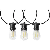 Nedis SmartLife - Ljuskedja - LED-glödlampa med filament x 10 - E27 - 2.8 W - klass G - varmt vitt ljus - 2700 K - svart