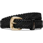 Calvin Klein Braided Leather Chunky Buckle Belt