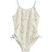 Next Baddräkt grön / rosa / off-white