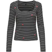 ONLY T-shirt 'ONLEMMA' röd / svart / vit